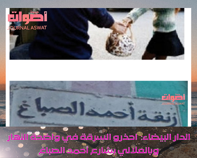 الدار البيضاء:احذرو السرقة في واضحة النهار وبالعلالي بشارع أحمد الصباغ