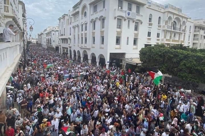المغاربة...تنظيم مسيرة ضخمة دعما للشعب الفلسطيني بالرباط