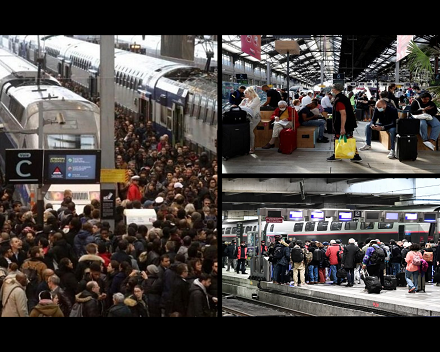 إضراب فرنسا يوقف حركة القطارات