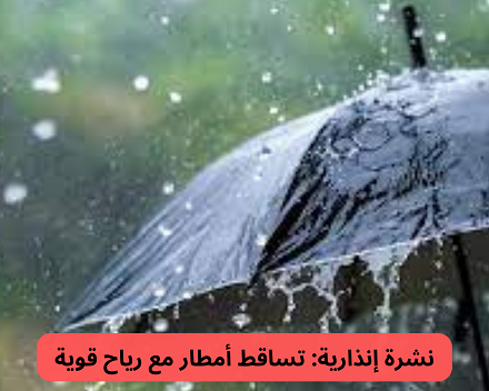 نشرة إنذارية: تساقط أمطار عاصفية مه رياح قوية و"تبروري" بالمغرب