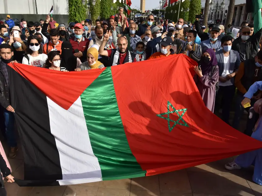 الشعب المغربي يعبر عن تضامنه مع الفلسطينيين للأسبوع الثامن والأربعين