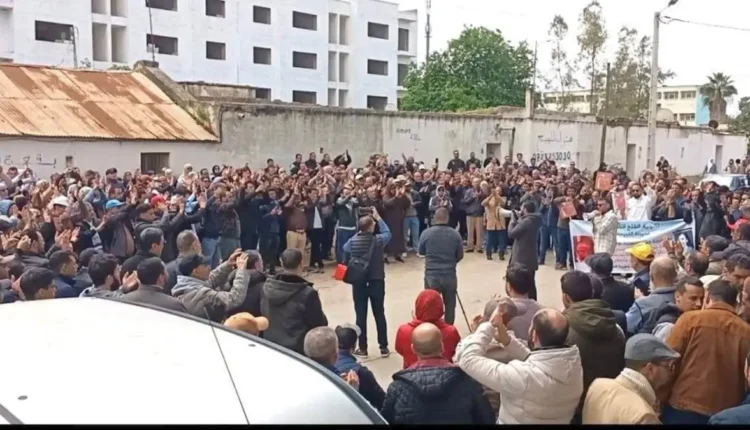 شهدت مدينة الخميسات تجمّعاً احتجاجياً أمام المديرية الإقليمية للتعليم،