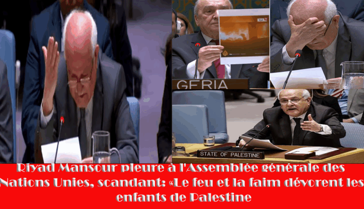 دموع رياض منصور في الأمم المتحدة تحكي مأساة أطفال فلسطين