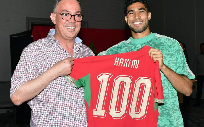 الجامعة الملكية تكرم أشرف حكيمي بعد مباراته الدولية الـ100